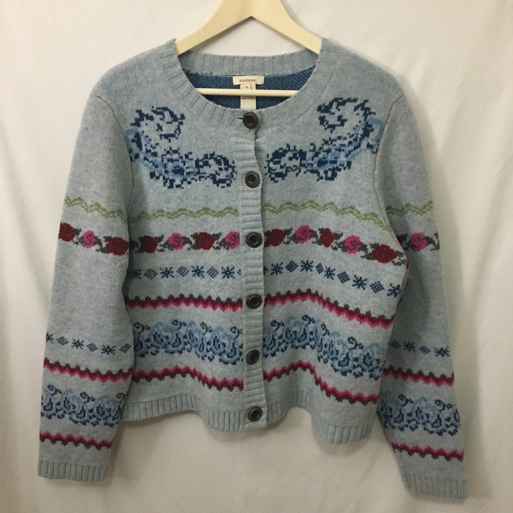 SUNDANCE | Wool button up cardigan sweater XL